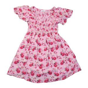 Jolie & Joy Ruched Bodice Dress  Pink/Floral  Size Medium